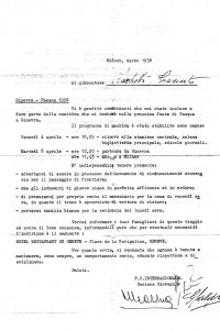 Lettera di convocazione firmata Giuseppe Meazza